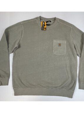 Carhartt Men Large Gray Relaxed Fit Pocket Crewneck Sweatshirt NWT